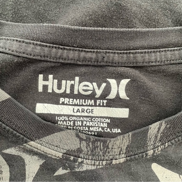 Hurley Organic Cotton Graphic Mens Tee Tshirt Black Size Large - Picture 6 of 6